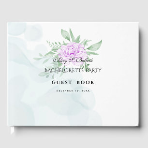 Rustic Purple Rose Eucalyptus Bachelorette Guest Book