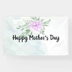 Rustic Purple Rose Eucalyptus Mothers Day Banner