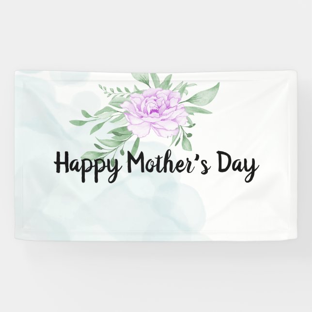 Rustic Purple Rose Eucalyptus Mothers Day Banner (Horizontal)