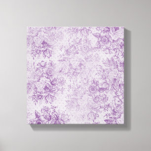 rustic purple, shabby chic,pale lavender florals, canvas print