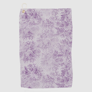 rustic purple, shabby chic,pale lavender florals, golf towel