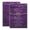Rustic Purple Wood Wedding Reception Invite