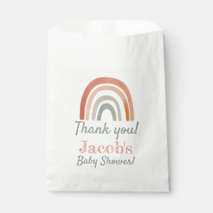 Rustic rainbow baby shower thank you favour bags