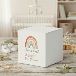 Rustic rainbow baby shower thank you favour box