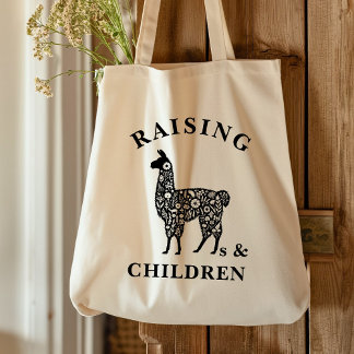 Rustic Raising Llamas Silhouette Farmers Market Tote Bag