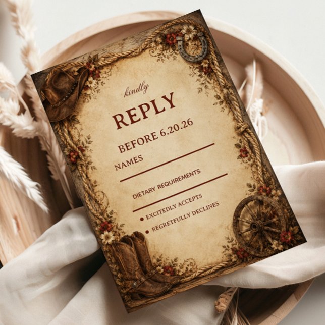Rustic Ranch Elegant RSVP Card (Creator Uploaded)