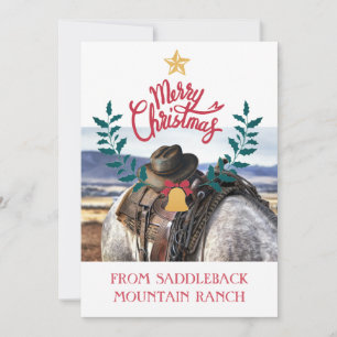 Rustic Ranch Farm Business Christmas Greeting Card