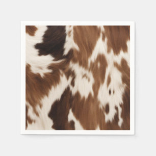 Rustic Ranch Farm Cow Hide Country Western Party Napkin