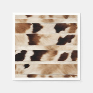 Rustic Ranch Farm Cow Hide Country Western Party Napkin