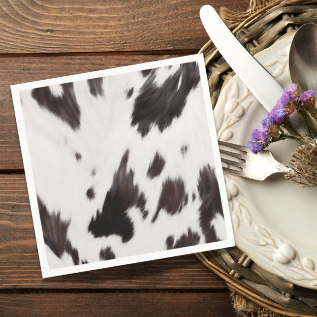 Rustic Ranch Farm Cow Hide Country Western Party  Napkin (Rustic Ranch Farm Cow Hide Country Western Party Napkins)