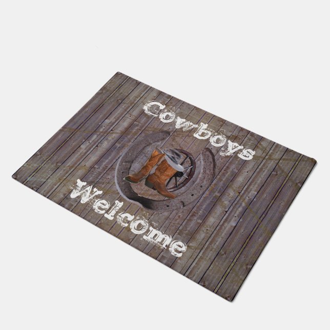 Rustic ranch themed saloon bar doormat (Angled)