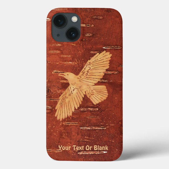 Rustic Raven On Inner Birch Bark Case-Mate iPhone Case (Back)