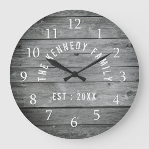 Rustic Reclaimed Wood Farmhouse Large Clock