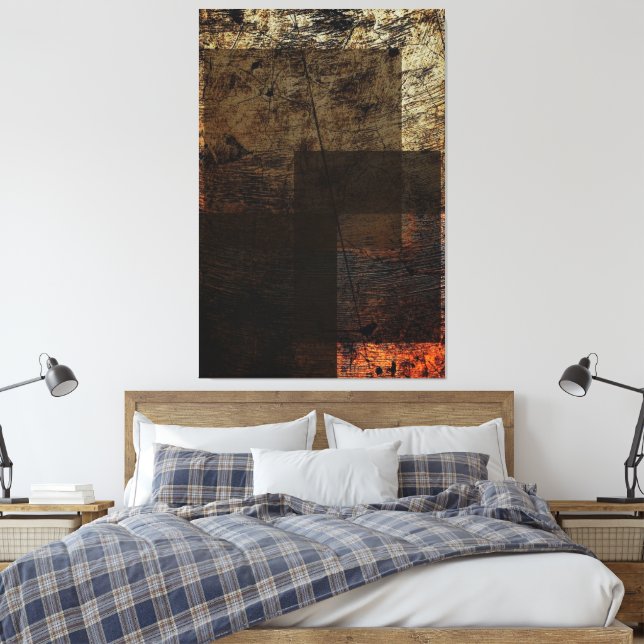 Rustic Rectangles Canvas Print (Insitu(Bedroom))