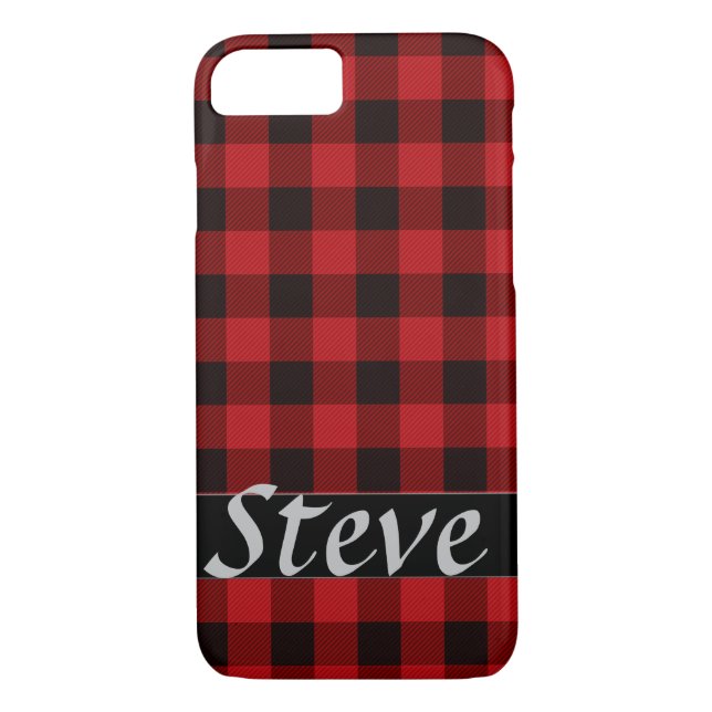 Rustic red and black plaid Case-Mate iPhone case (Back)