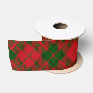 Rustic Red and Green Plaid Check Festive Tartan Satin Ribbon