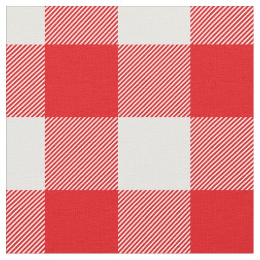Rustic Red and White Buffalo Check Pattern Fabric Zazzle