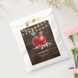 Rustic Red Apple Floral Baby Shower Favour Bags