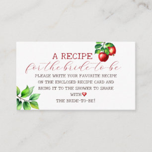 Rustic Red Apple Recipe for bride to be Enclosure Card