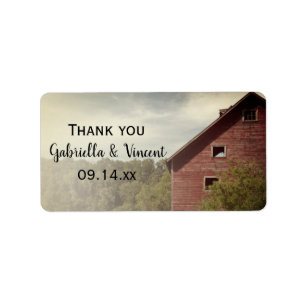 Rustic Red Barn Country Wedding Favour Tag