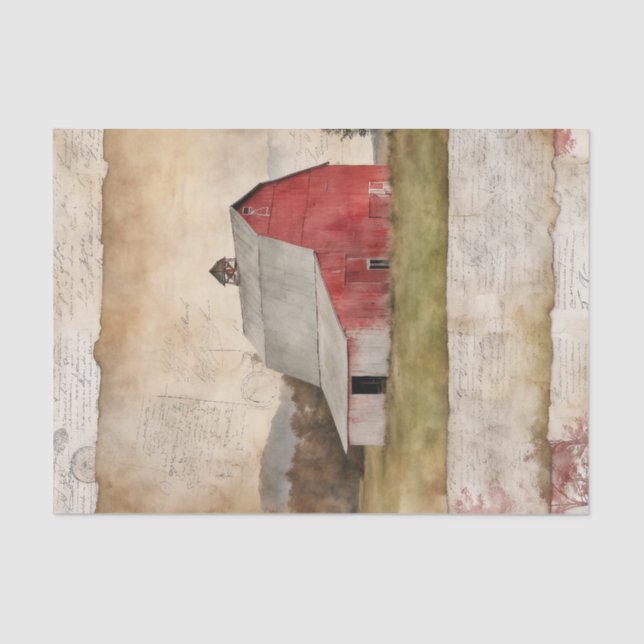 Rustic Red Barn Tissue Paper (Front)