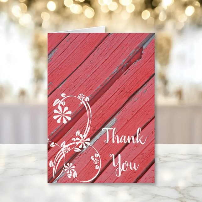 Rustic Red Barn Wood Country Thank You (Creator Uploaded)