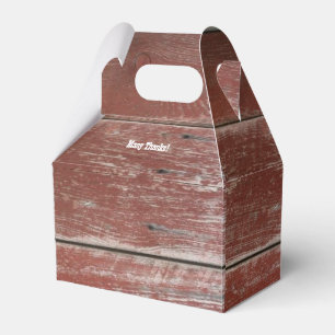 Rustic Red Barn Wood Personalised Favour Box