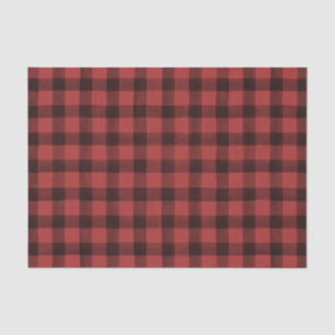 Rustic Red Black Buffalo Check Gift Wrapping Tissue Paper