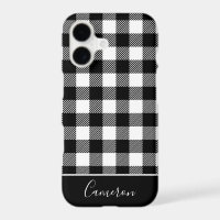Rustic Red Black Buffalo Plaid - Editable Name