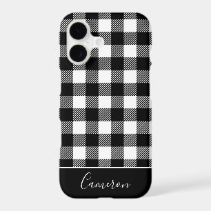 Rustic Red Black Buffalo Plaid - Editable Name