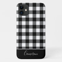 Rustic Red Black Buffalo Plaid - Editable Name