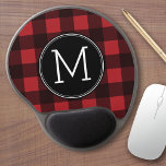 Rustic Red & Black Buffalo Plaid Pattern Monogram Gel Mouse Mat<br><div class="desc">A rugged and masculine design with an area for monograms. A classic, traditional pattern that has been around for years. If you need to adjust the artwork or change the font, you can click on the customise area. This will take you to the design tool where you can make many...</div>
