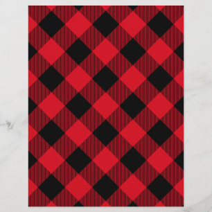 Rustic Red Black Buffalo Plaid Scrapbook Paper