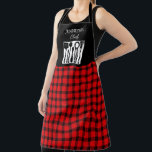 Rustic red black plaid monogram name kitchen apron<br><div class="desc">Rustic red black buffalo plaid monogram name kitchen Apron.
You can add your own name and text to personalise.</div>