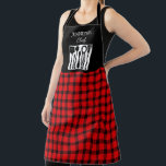 Rustic red black plaid monogram name kitchen apron<br><div class="desc">Rustic red black buffalo plaid monogram name kitchen Apron.
You can add your own name and text to personalise.</div>