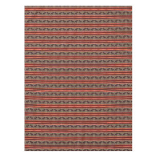 Rustic red brown moose pattern cotton tablecloth