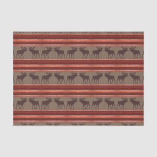 Rustic red brown moose pattern tissue paper