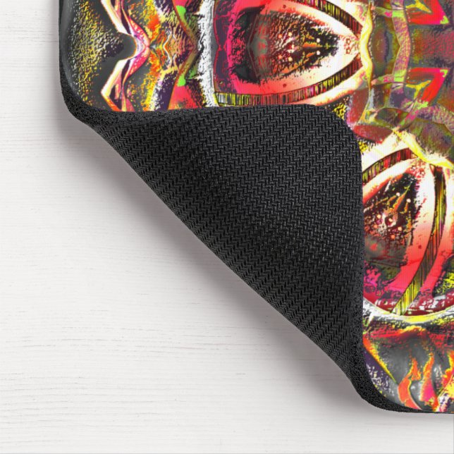 Rustic red brown texture in spoiled kaleidoscope   mouse mat (Corner)