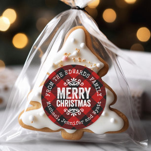 Rustic Red Buffalo Check Christmas Gift Tags