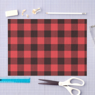 Rustic Red Buffalo Check Plaid Pattern Tissue Paper