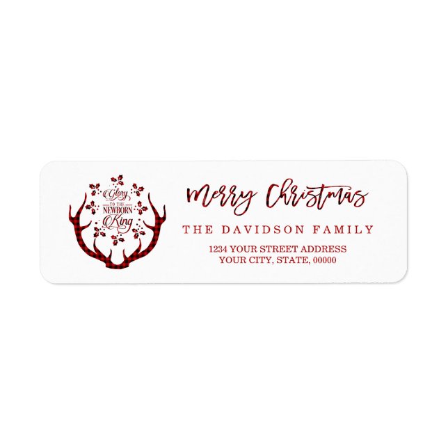 Rustic Red Buffalo Merry Christmas Typography (Front)