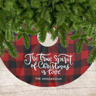 Rustic Red Buffalo Plaid Farmhouse Brushed Polyester Tree Skirt