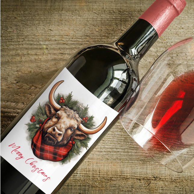 Rustic Red Buffalo Plaid Farmhouse Wine Label (Creator Uploaded)