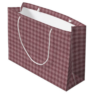 Rustic Red Chequered Pattern Large Gift Bag
