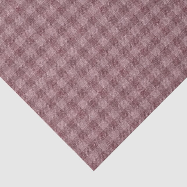 Rustic Red Chequered Pattern Tissue Paper (Detail)