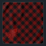 Rustic Red Christmas Tree Modern Buffalo Plaid Bandana<br><div class="desc">Tis the season to decorate! Rich and vibrant crimson red fun festive holiday design featuring whimsical sparkly faux metallic glitter Christmas tree with a frisky paint splatter on rustic Buffalo Plaid red and black lumberjack chequered gingham. Easy DIY home makeover decor room facelift! For other colours or matching products, visit...</div>