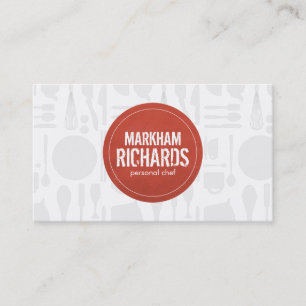 Rustic Red Circle Logo for Chef, Catering, Bakery Business Card