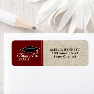 Rustic Red Class of Graduate Cap Return Address