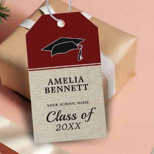 Rustic Red Congratulations Graduate Cap Graduation Gift Tags