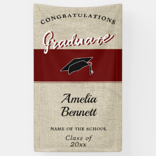 Rustic Red Congratulations Graduation Party P Banner
